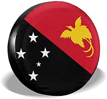 N/A Bayrağı Papua Yeni Gine yedek lastik kılıfı Lastik Kapakları Kamp Su Geçirmez Tekerlek Koruyucuları Camper seyahat römorku,