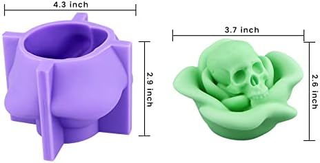 Reçine, DIY Mum, Sabun, Sıva için 3D Gül Kafatası Silikon Kalıp