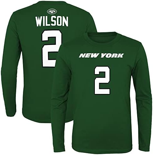 NFL Gençlik Takımı Renk Mainliner Oyuncu Adı ve Numarası Uzun Kollu Jersey T-Shirt