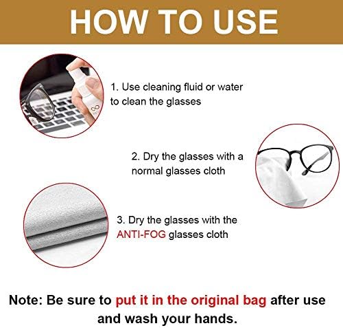 Buğu Önleyici Mendiller, Gözlük Temizleme Bezi, Mikrofiber Temizlik Bezleri Lens Temizleme Mendilleri, Gözlük ve Cam için Tekrar