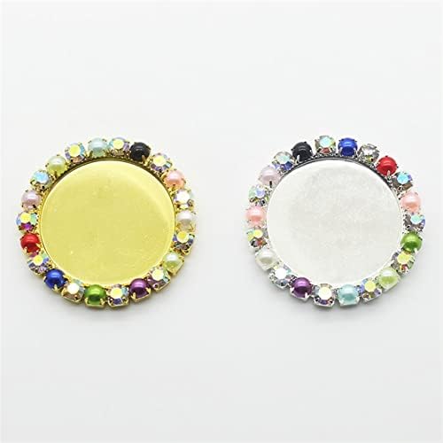 Dltmysh Düğmeler Parlak Kristal Inci Boş Albümü Dekorasyon 10 Adet / Takım El Yapımı Zanaat Dikiş Aksesuarları Toplu (Renk: Altın)