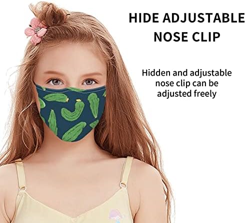 Mavi Salatalık İle çocuk Yüz Maskesi Kullanımlık Ayarlanabilir Karikatür çocuk Bez Ağız Kapak Nefes Yıkanabilir Bandana ile 2