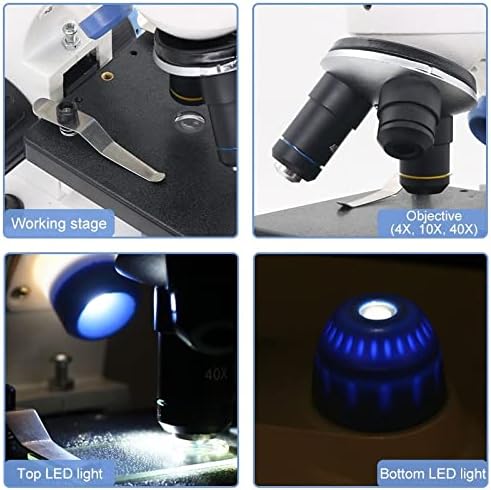XuuSHA El Dijital Mikroskop Aksesuarları 40X-2000X Biyolojik Mikroskop Ayarı ile Üst / Alt LED Işıklı Mikroskop Aksesuarları