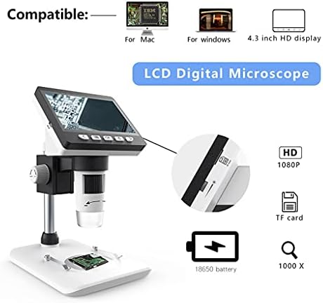 FENXİXİ İşlevli Dijital LCD Masaüstü Mikroskop Taşınabilir 4.3 inç HD Elektronik Biyolojik Mikroskop Çift Güç Kaynağı Modu
