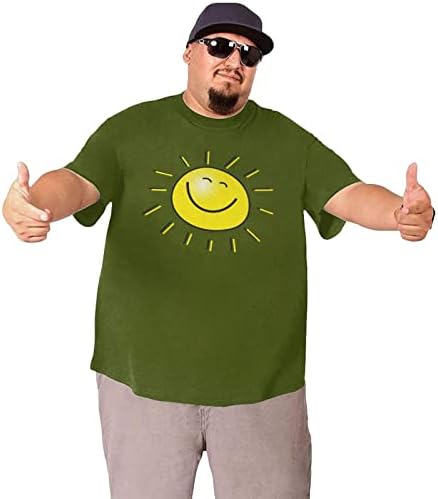 Yuxuxuıdsxmm Sunshine Gülümseme erkek Spor Pamuk Moda Büyük Boy T Shirt