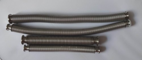 Körüklü Hortum Metal Kf-16, 12 Uzunluk, Vakum Bağlantısı, Paslanmaz Çelik
