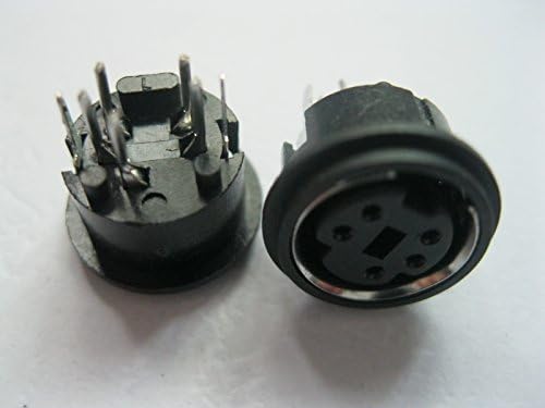 50 Adet Mini 5 Pin Dairesel DIN Konnektör Yapış ve Kilit Dikey Mini-DIN