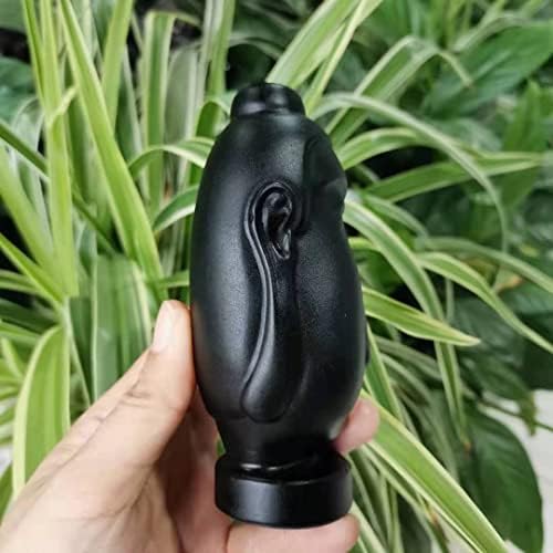 120mm Doğal Siyah Obsidyen Oyma Meditasyon Buda Baş Heykel