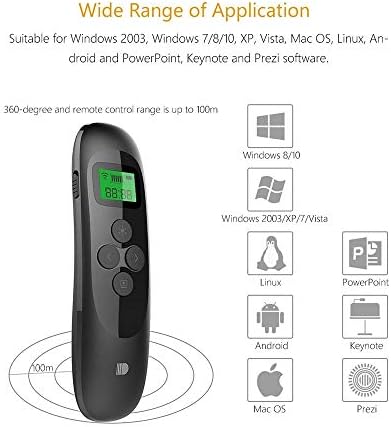 Kablosuz Presenter için Uzaktan Kumanda lazer işaretçi PPT / Mac Sunumlar 2.4 Ghz USB Çevirme Kalem Şarj Edilebilir Destek Köprü