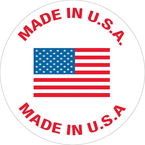 Bant Mantık Etiketleri, Made in U. S. A., 1 Daire, Kırmızı/Beyaz/Mavi, 500/Rulo, İndirimli Kargo ABD