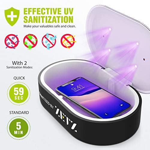 Kablosuz Hızlı Şarj ve Aromaterapi İşlevlerine sahip Akıllı Telefon, Cep Telefonu ve Tüm Araçlar için Zetz UV Dezenfektan Kutusu.