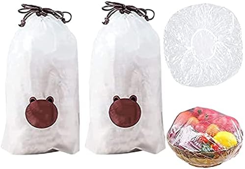 50/100/200 adet Kullanımlık Gıda saklama torbaları, plaka Kase Kapakları Mutfak dondurucu torbası Artıkları Meyve Gıda Kapak