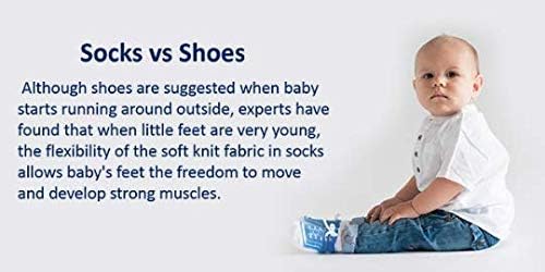 Bebek Emporio-Sneaker Ayakkabı Görünümlü Bebek ve Yürümeye Başlayan Çocuk Çorapları-3 veya 6 Çift-Pamuk-Kaymaz