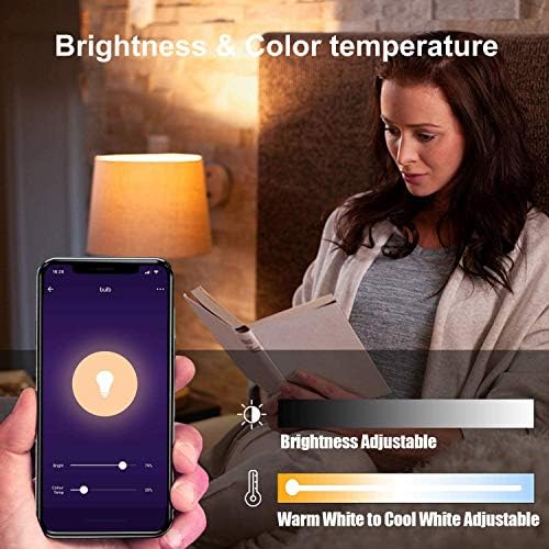 OHLUX Akıllı WiFi LED Ampuller Alexa ve Google Home ile Uyumlu (Hub Gerekmez), RGBCW Çok Renkli, Sıcaktan Soğuğa Beyaz Kısılabilir,