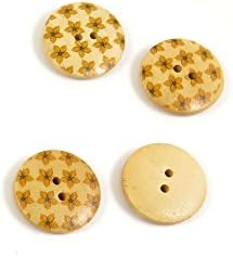 100 Parça Dikiş Düğmeleri Dikmek BT21710 Sarı Çiçekler Yuvarlak Ahşap Ahşap Sanatlar El Sanatları Kavramlar Malzemeleri Bağlantı