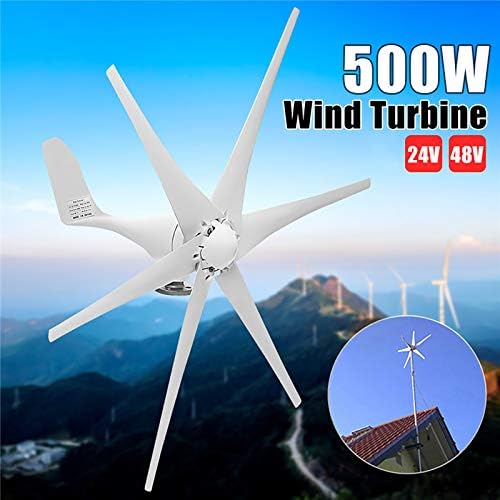 500 W 24 V 48 Volt 6 Naylon Fiber Bıçak Yatay Ev Rüzgar Türbinleri Rüzgar Jeneratörü Güç Fırıldak Enerji Türbinleri Şarj-48 v