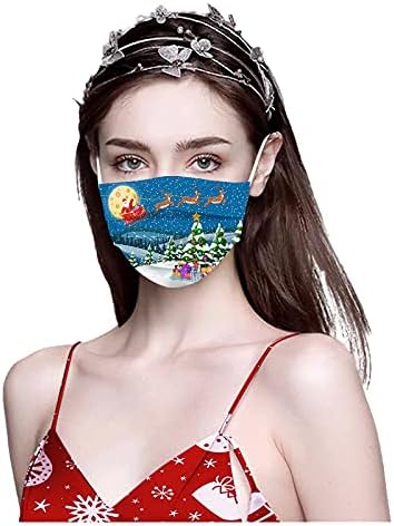 Lojito 10 Adet Unisex Face_Covering Noel Tek Kullanımlık Face_Mask Yetişkinler Erkekler Kadınlar için Tek Kullanımlık