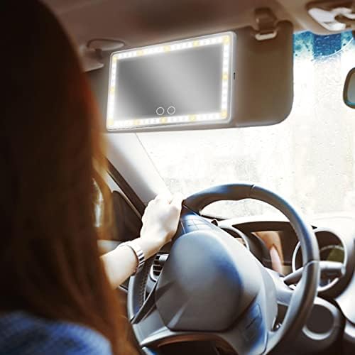 Balo-yakın Araba Makyaj Aynası-Araba için led ışıklı Makyaj Aynası - Dokunmatik Ekranlı Şarj Edilebilir Araba Kozmetik Aynası,