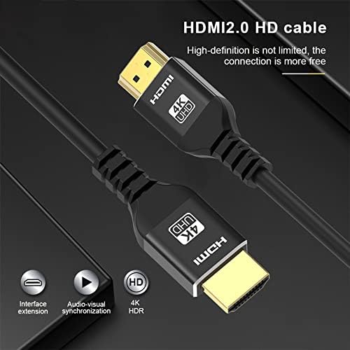 HDMI Kablosu 3 Ayak, DteeDck 3FT HDMI Kablosu 4K @ 60 H Yüksek Hızlı Adaptör Kablosu Kısa için Monitör için Monitör Bilgisayar