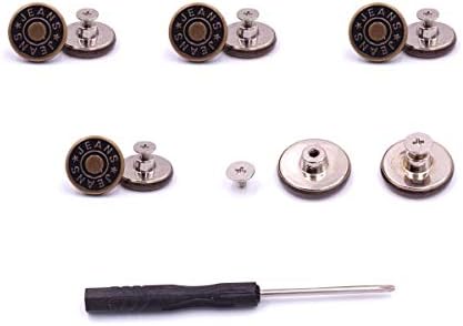 17mm 10 Takım No-Sew Nailess Çıkarılabilir Metal Jean Düğmeleri Tamir Kiti Konu Perçinler ve Tornavidalar için Kot, Pantolon,
