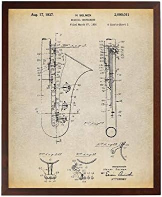 Şalgam Tasarımları Saksafon Patent Poster Sanat Baskı Müzisyen Hediyeler Müzik Sanat Saksafon Duvar Sanatı TNP30