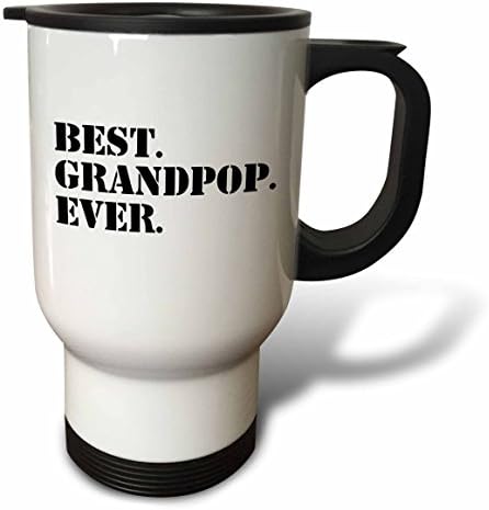 3dRose En İyi Grandpop Hiç Hediyeler için Dedeler Büyükbaba Büyükbaba Takma Siyah Metin Aile Hediyeler Seyahat Kupa, 14 oz, Renkli