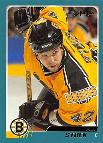 2003-04 O-Pee-Chee Hokey Kartı 34 P. J. Stok Boston Bruins Resmi NHL Ticaret Kartı