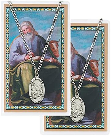 CatholicStore St. Luke Kalay Madalyası, Lamine Kutsal Kart, 24 Zincir, 2 Sayımlı Değer Paketi.
