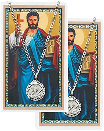 CatholicStore St. Timothy Kalay Madalyası, Lamine Kutsal Kart, 24 Zincir, 2 Sayılık Değer Paketi.