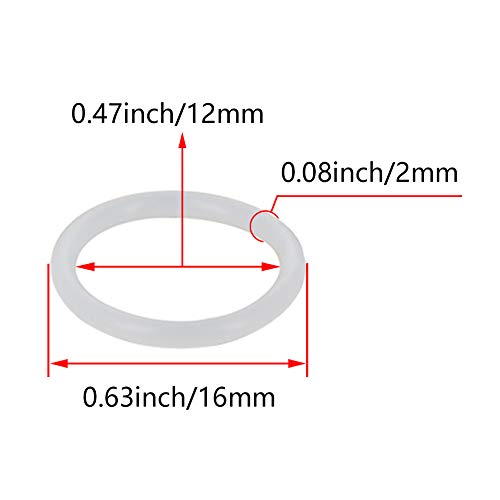 Othmro Silikon O-Ring, 5 mm OD, 1 mm ID, 2 mm Genişlik, VMQ Conta Halkaları Conta, Beyaz, 10 ADET