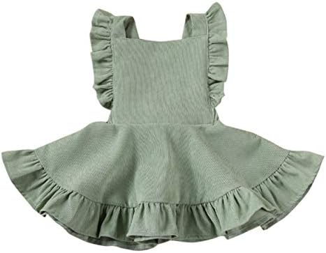 Vohawsa Toddler Bebek Kız Kadife Backless Fırfır Askı Tulum Etek Katı Askı Tutu Elbise Güz Bahar Yaz Giysileri
