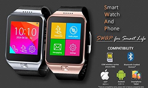 Indigi SWAP (Akıllı Saat ve Telefon) 2'si 1 arada GSM Kablosuz + Bluetooth Uyumlu, Pedometre, Uyku Monitörü, Telefon Bulucu