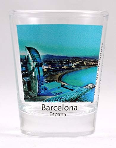 Barcelona İspanya Şehir Panorama Renkli Fotoğraf Çekimi Cam
