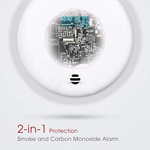 Kombinasyon Duman ve Karbon Monoksit Dedektörü Alarm, 2-Pack GLBSUNİON Bip Uyarı Duman ve CO Alarmları Bodrumlar için Seyahat