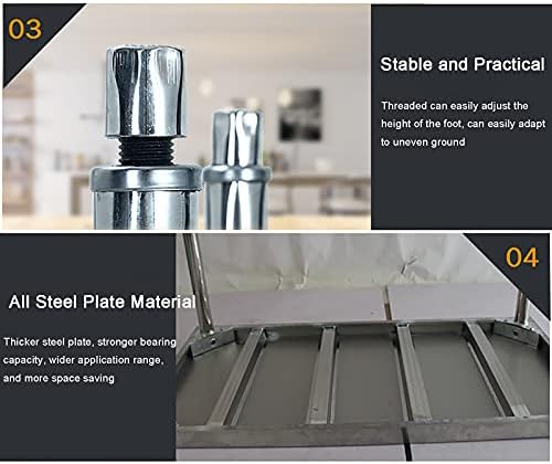 ZHIQ Paslanmaz Çelik Çalışma Masası, Ticari Mutfak Hazırlık Masası Ayarlanabilir Ayaklı Ağır Hizmet Tipi Metal Çalışma Masası