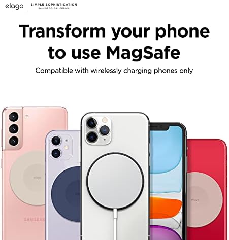elago Manyetik Kılavuz Etiketi MagSafe Şarj Cihazıyla Uyumlu, Kablosuz Olarak Şarj Edilen iphone'larla Uyumlu ve Kablosuz Olarak