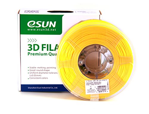 eSUN 1.75 mm Sarı ABS 3D Yazıcı Filament 1 kg Biriktirme (2.2 lbs), Sarı