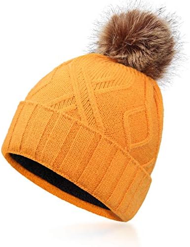 Kış şapka bere kadınlar için örgü Pom Pom şapka ısıtmalı kalın çift katmanlı Polar kafa sıcak soğuk hava için