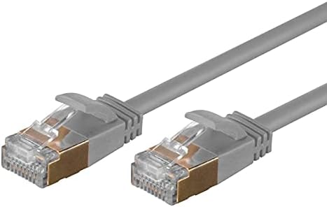 Monoprice Cat6A Ethernet Patch Kablo-0.5 Metre - Gri (5 Paket) Snagless RJ45, Telli, S / STP, Saf Çıplak Bakır Tel, 36AWG, Bilgisayar