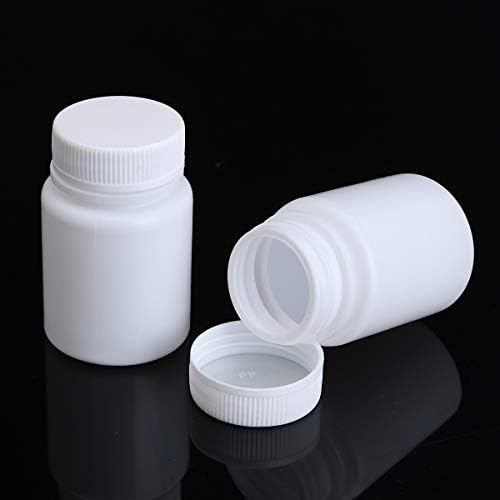 Alıvıvı 10 pcs Plastik Hap saklama kapları Boş Taşınabilir Katı Toz Tıp Kimyasal Şişeleri Konteyner Beyaz 20 ml