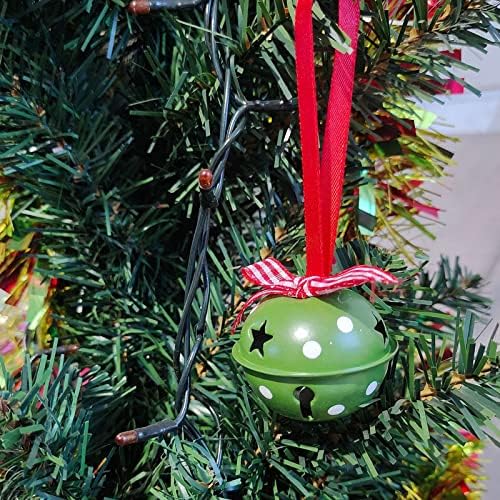 GONEBIN Noel Çan Kolye, 24 Parça Noel Jingle Bells Zanaat Bells Noel Partisi Festivali Süslemeleri için, Kırmızı, Yeşil ve Beyaz,