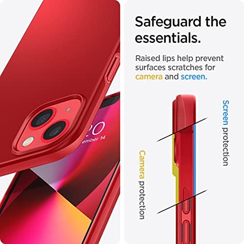 Spıgen İnce Fit iPhone 13 Kılıfı için Tasarlandı (2021) - Kırmızı