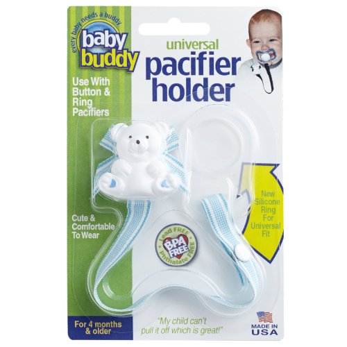 Baby Buddy Universal Emzik Tutucu Klipsi-Paci'ye Takılır veya Universal-Fit Silikon Halka ile Takılır-Bebekler için Emzik Klipsi