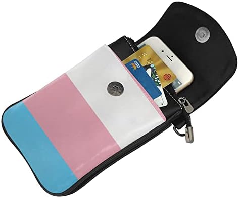 Transseksüel Bayrak Cep Telefonu Çanta Crossbody, Telefon Çanta, Crossbody Cep Telefonu Cüzdan çanta, sevimli Telefon Çantalar
