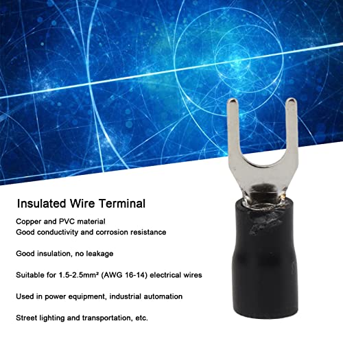 Çatal Maça Terminalleri, 16-14AWG Elektrik Kabloları için İyi İletkenlik İzoleli Tel Bağlayıcı 27A Maksimum Akım SV2‑4
