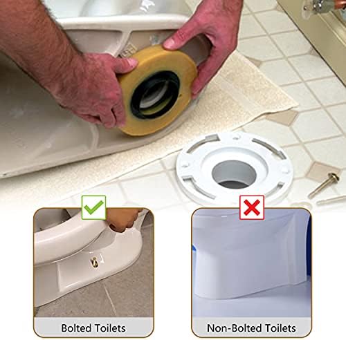 Balmumu Halkalı Tuvalet Takımı,tuvaleti yeniden takmak için Flanşlar ve Cıvatalar içerir, 3 inç veya 4 inç Atık Hatlarına(2 ADET)(Ekstra