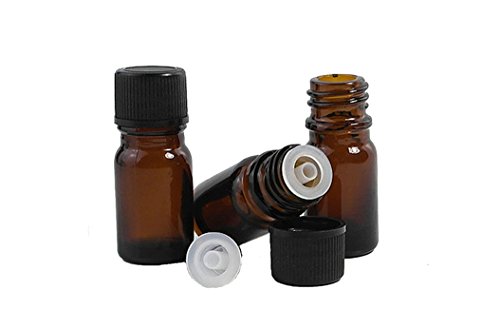 10 Adet 5 ml Amber Cam Uçucu Yağ Örnek Şişeleri Parfüm Aromaterapi Konteyner için Delikli ve Kapaklı Şişeler