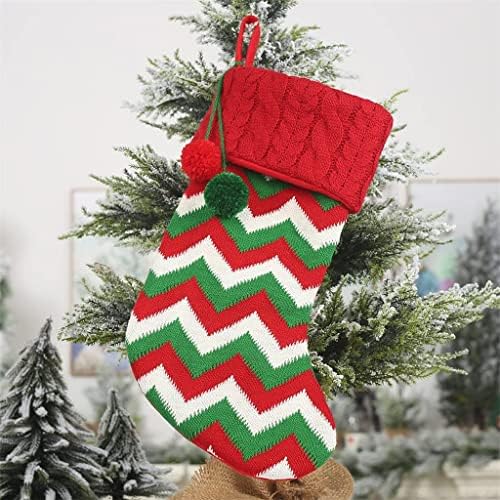 MYSGYH YANGPİNG-5Pcs Örme Noel Stocking Noel Şeker Hediye Çanta Tutucu Lager Çorap Noel Ağacı Süsler Noel (Renk : Bir, Boyutu:
