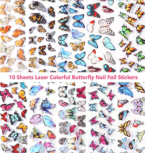 Kelebek Nail Art Folyo Transferi Sticker Lazer Kelebek Nail Art Etiketler Nail Art Malzemeleri Holografik Yıldızlı Gökyüzü Kağıt