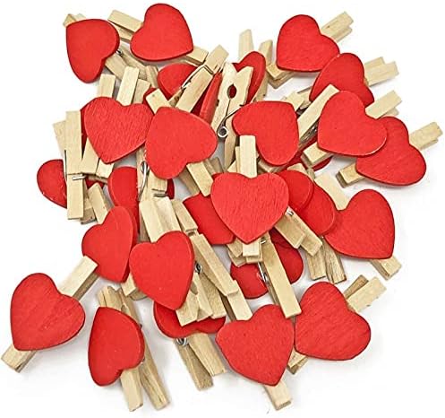 LIALISAI 100 pcs Kırmızı Kalp Kazıklar 30mm Düğün Kart Sahipleri Giyim pins Klipler Masa Düğün Süslemeleri DIY El Sanatları (Renk: